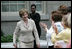 Mrs. Laura Bush is applauded following her address at a Smithsonian Institution luncheon Tuesday, May 27, 2008 in Washington, D.C., where Mrs. Bush was honored for her contributions to the arts in America.