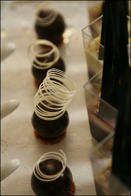 Deserts with a design flair were created by White House Executive Pastry Chef William Yosses for the 2008 Cooper-Hewitt National Design Awards buffet reception in the East Room on July 14, 2008.