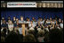 Mrs. Laura Bush delivers remarks at the New Orleans Charter Science and Mathematics High School Thursday, April 19, 2007, in New Orleans, La. "Schools are essential to the recovery that's under way," said Mrs. Bush. "And we know that young people who have suffered trauma heal best when they can resume a normal routine at their own school."