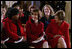 Laura Bush sits with Department of Health and Human Services Acting Assistant Secretary for Health Dr. Cristina Beato, center, and heart attack survivor Joyce Cullen, left, during White House ceremonies to launch American Heart Monday, Monday, Feb. 2, 2004. 