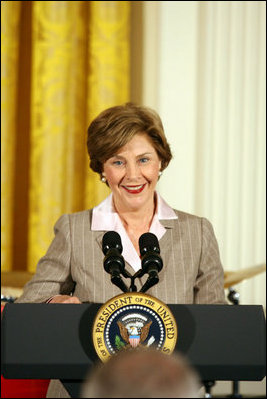 Mrs. Laura Bush delivers remarks at the Helping America's Youth Event Thursday Feb. 7, 2008, in the East Room of the White House.