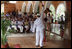 Mrs. Laura Bush and Mrs. Margarita Zavala, wife of Mexico President Felipe Calderon, applaud a performer of the Cultural Center for Yucatecan Children Tuesday, March 13, 2007, at Hacienda Ochil near Temozon in Mexico. White House photo by Shealah Craighead