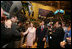 Mrs. Laura Bush is greeted on the floor of the New York Stock Exchange Monday, Sept. 18, 2006. Mrs. Bush visited the exchange with a delegation of entrepreneurs from around the world to participate in the close of trading and to ring the Closing Bell. White House photo by Shealah Craighead 