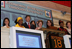 Mrs. Laura Bush raises the gavel signaling the close of trading Monday, Sept. 18, 2006, at the New York Stock Exchange. Mrs. Bush visited the Exchange to highlight literacy's role in extending benefits of free enterprise to individuals around the world. White House photo by Shealah Craighead 