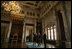 Led by Professor Dr. Kornelia von Berswordt-Wallrabe, Mrs. Laura Bush tours the throne room of the Schwerin Castle Wednesday, June 6, 2007, in Schwerin, Germany. The castle is the seat of the Land parliament of Mecklenburg-Western Pomerania and is the home to the castle museum on three floors.