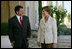 Mrs. Laura Bush is received by His Majesty King Abdullah II at Beit al Urdun Thursday, Oct. 25, 2007, in Amman, Jordan.