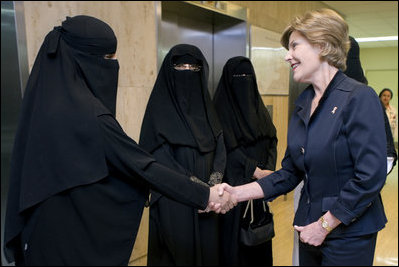 Mrs. Laura Bush visits King Fahd Medical City, May 16, 2008, in Riyadh, Saudi Arabia. 