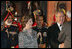 President and Mrs. Bush greet guests as they arrive Thursday, March 2, 2006, at the State Dinner at Rashtrapati Bhavan in New Delhi.