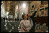 Laura Bush tours St. John at the Lateran Church in Rome by art historian Dr. Stefano Aluffi-Pentini Thursday, April 7, 2005.