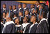 A choir sings at the ceremony to sign an agreement to launch the Africa Education Initiative, Jan. 17, 2006 in Accra, Ghana.