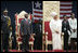 Liberian President Ellen Johnson Sirleaf, right, stands with Vice President of Liberia Joseph Nyumah Boakiai in Monrovia, Liberia, at inauguration ceremonies of President Sirleaf, Jan. 16, 2006.