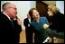 Laura Bush takes a close look at artist Ron Mueck's sculpture, "untitled," during a visit to the Modern Art Museum of Fort Worth, Texas, Thursday, Feb. 20, 2003. The exhibition celebrates the museum's 110-year history. White House photo by Susan Sterner.