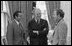 President Gerald R. Ford speaks with his Chief of Staff Donald Rumsfeld, left, and Rumfeld's assistant Dick Cheney in the Oval Office, April 28, 1975. White House photo by David Hume Kennerly.