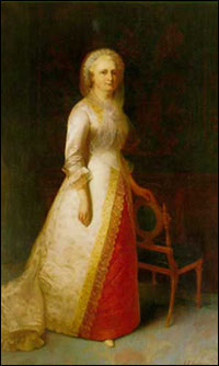 Portrait of Martha Washington by Gilbert Stuart.