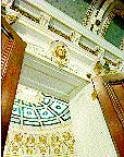 Photo showing the detail of the moulding around a doorway exiting the Indian Treaty Room