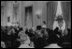 Former First Lady Lady Bird Johnson addresses an audience in the East Room of the White House June 4, 1964, in honor of receiving President John Adam’s silver coffee urn for the White House. LBJ Library Photo by Robert Knudse 