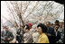 Former First Lady Lady Bird Johnson plants a cherry tree at the Tidal Basin in Washington, D.C., during the Cherry Blosson Festival in April 6, 1965. LBJ Library Photo (only credit given) 