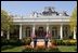 President George W. Bush and Prime Minister Tony Blair hold a press conference in the Rose Garden of the White House on April 16, 2004. 