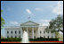 Spring flowers frame the north view of The White House, Thursday, April 13, 2006.