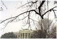 A blanket of snow covers the South Lawn of the White House, Thursday, Dec. 5, 2002.