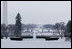 Snow covers the South Lawn of the White House looking toward the Jefferson Memorial Monday morning, Jan. 22, 2007.