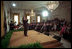 Arturo Sandoval performs during a White House reception celebrating Hispanic Heritage Month in the East Room Oct. 12, 2001. 