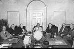 President Franklin Roosevelt meets with the members of the Pacific War Council in the Cabinet Room May 20, 1943.