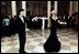 Britain's Princess Diana dances with actor John Travolta at a White House dinner on November 9, 1985.