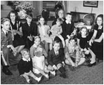  President Franklin Roosevelt poses with his 13 grandchildren on his fourth inaugural, January 20, 1945.