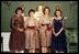 Mamie Eisenhower poses with her sister and two nieces in the Green Room for their debut party November 25, 1960. 