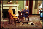 Barbara Bush and her dog, Millie, are interviewed in the Green Room by Paula Zahn for CBS This Morning October 30, 1992.