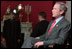 President George W. Bush speaks to Frank Sesno in the Red Room for a History Channel special on Ronald Reagan May 1, 2002. 