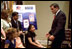 Homeland Security Adviser Tom Ridge presents the National Cyber-Security Alliance Awards and speaks one-on-one with the young winners in the Roosevelt Room April 18, 2002.