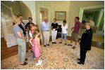 Lynne Cheney gives a tour of the Naval Observatory to relatives of former Vice President Walter Mondale. Walter Mondale was the first full-time resident of the Naval Observatory in 1977.