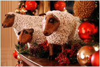 On the southeast mantel are three sheep brought to the White House by President Woodrow Wilson during World War I to keep the lawn of the White House neat and trim. President Wilson served from 1913 to 1921.