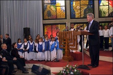 President Clinton gives remarks at a Menorah Lighting Ceremony. 