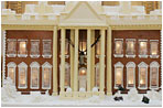 The White House gingerbread house, created by White House pastry chef Thaddeus DuBois, is seen on display Wednesday, Nov. 30, 2005, in the State Dining Room.