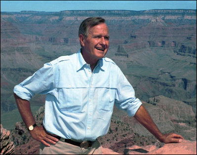 President George H.W. Bush at Grand Canyon National Park, Arizona, 1991. Courtesy George Bush Presidential Library