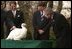 President George W. Bush participates in the annual ceremonial pardoning in the Rose Garden, on November 26, 2002.