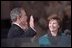 George W. Bush takes the oath of office, administered by U.S. Supreme Court Chief Justice William Rehnquist (not pictured), to become President of the United States at the U.S. Capitol, Jan. 20, 2001.