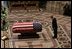 President George W. Bush bows at the casket of former President Ronald Reagan after giving an eulogy at the funeral service for President Ronald Reagan at the National Cathedral in Washington, D.C., June 11, 2004.