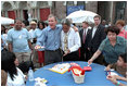 While Philadelphia celebrated the country's birthday in 2001, Mayor Street helped celebrate the President's birthday. The President celebrated his 55th birthday July 6.