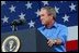 President George W. Bush delivers remarks celebrating our National Independence Day, commemorating the 100th anniversary of flight, and honoring our troops at Wright-Patterson Air Force Base in Dayton, Ohio, July 4, 2003.