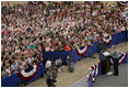 President George W. Bush addresses members of the West Virginia Air National Guard 167th Airlift Wing and their family members Wednesday, July 4, 2007, in Martinsburg, W. Va. White House photo by Chris Greenberg