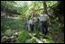 President George W. Bush leads wildlife conservation leaders on tour of his home, Prairie Chapel Ranch in Crawford, Texas, Thursday, April 8, 2004. When in Texas, President Bush often spends time working outdoors on his ranch.