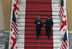 President George W. Bush and Georgian President Mikhail Saakashvili leave a press availability Tuesday, May 10, 2005, at the Georgian Parliament in Tbilisi.