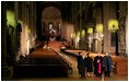 Laura Bush and Mrs. Schroeder-Koepf tour Saint Martin's Cathedral in Mainz, Germany, Feb. 23, 2005.