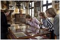 Monday, Feb. 21, 2005, Laura Bush enjoys a tour of the Erasmus Museum located in the Brussels’ home of the late Desiderius Erasmus, author of “Moriae Encomium.” 