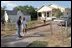 After helping build a house for Habitat for Humanity, President Bush meets some of his Waco neighbors. 