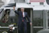 President George W. Bush waves as he exits Marine One upon the arrival Wednesday, March 14, 2007, of he and Mrs. Laura Bush on the South Lawn following their six-day, five-country Latin American visit. White House photo by Joyce Boghosian